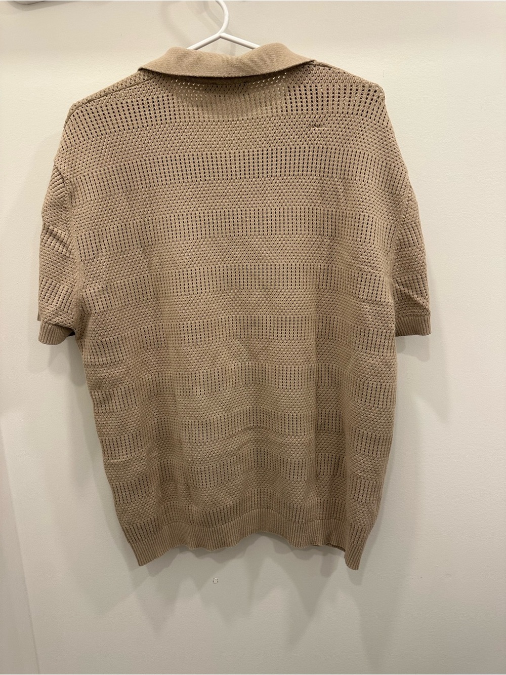 Le 30 Simons 100% cotton Men's Short-Sleeve Knit Polo Shirt - Beige - Picture 5 of 6